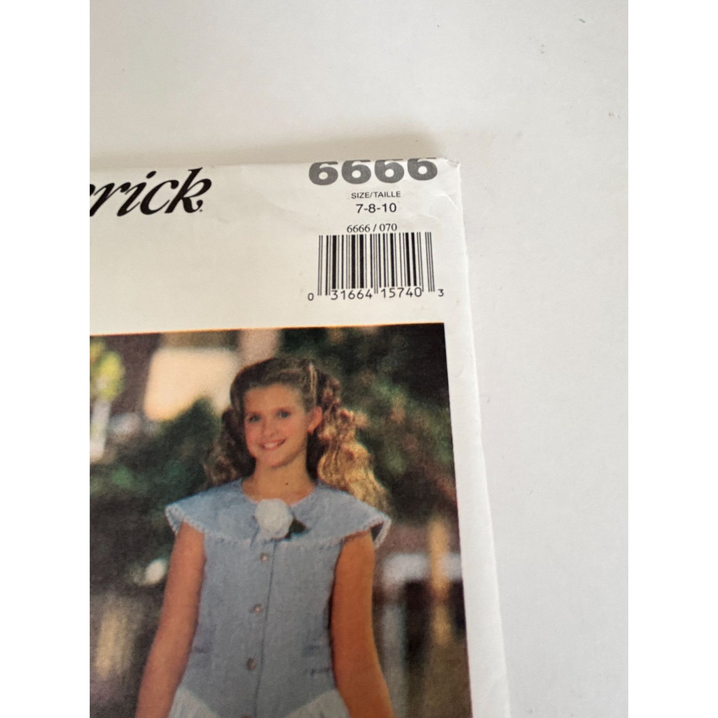 Butterick Sewing Pattern 6666 Girls Dress 90s Vintage Party Easy 7 8 10 Uncut