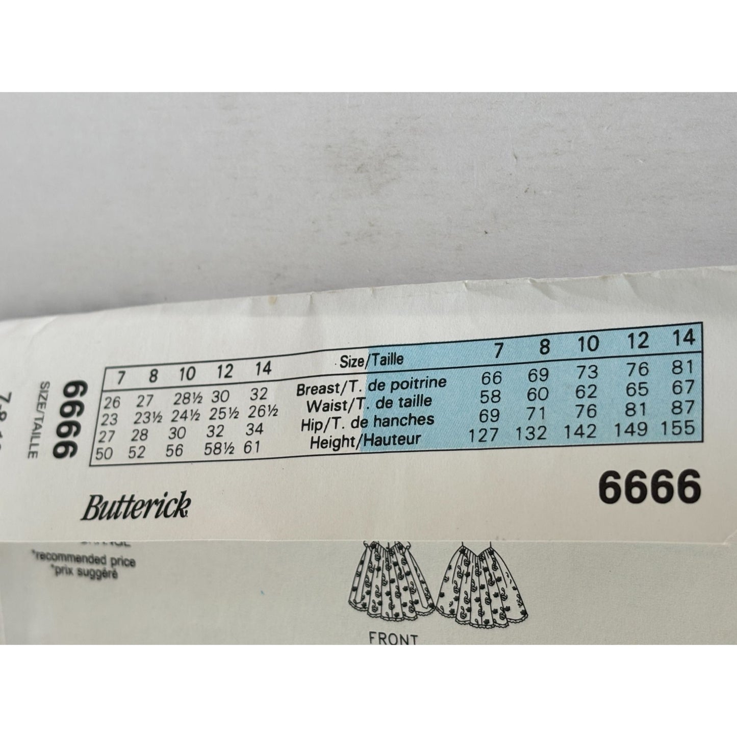 Butterick Sewing Pattern 6666 Girls Dress 90s Vintage Party Easy 7 8 10 Uncut