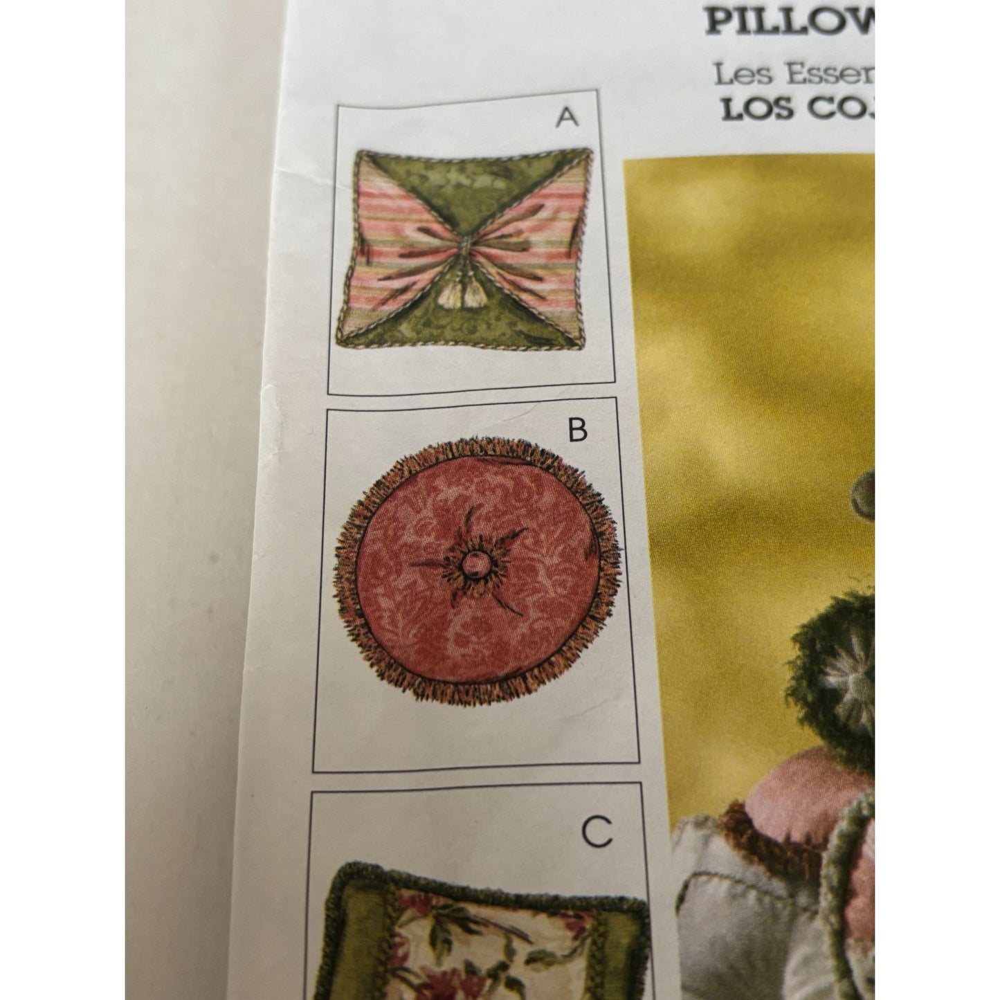 McCalls Sewing Pattern M4410 Home Decorating Accent Pillow Set Square Round UC