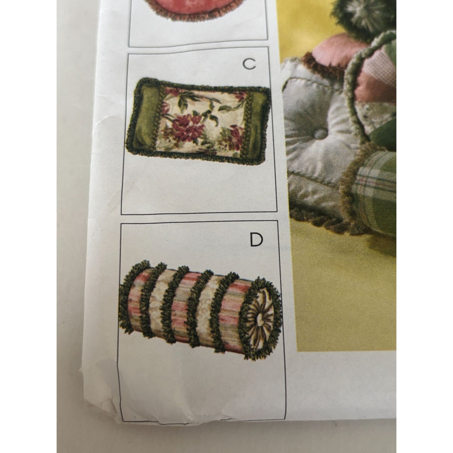 McCalls Sewing Pattern M4410 Home Decorating Accent Pillow Set Square Round UC