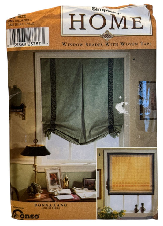 Simplicity Sewing Pattern 9117 Home Decor Window Shades With Woven Tape Uncut