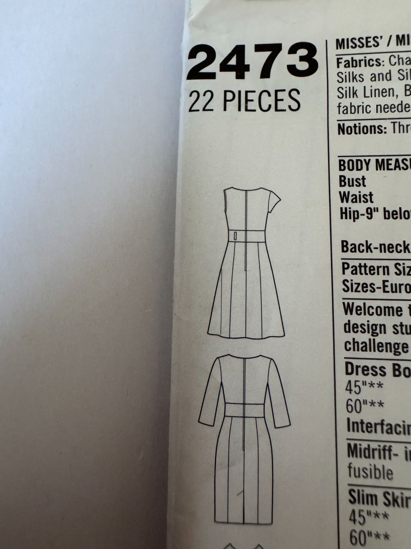 Simplicity Sewing Pattern 2473 Dress Slim or Flared Skirt Project Runway 12-20