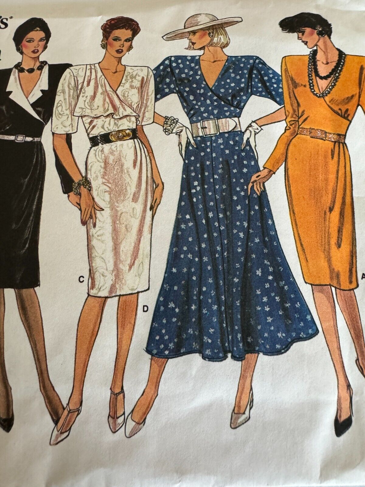 Vogue Sewing Pattern 1811 Power Shoulder Wrap 80s Vintage Size 14 Uncut Office Evening