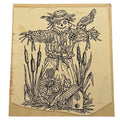 Rubber Stamp Scarecrow Bird Birdhouse Cattails Autumn Fall Card Making Country Farm Wood Mounted