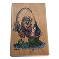 Stampendous Rubber Stamp Hooked Bear Fishing Funny Fathers Day Card Moose Creek