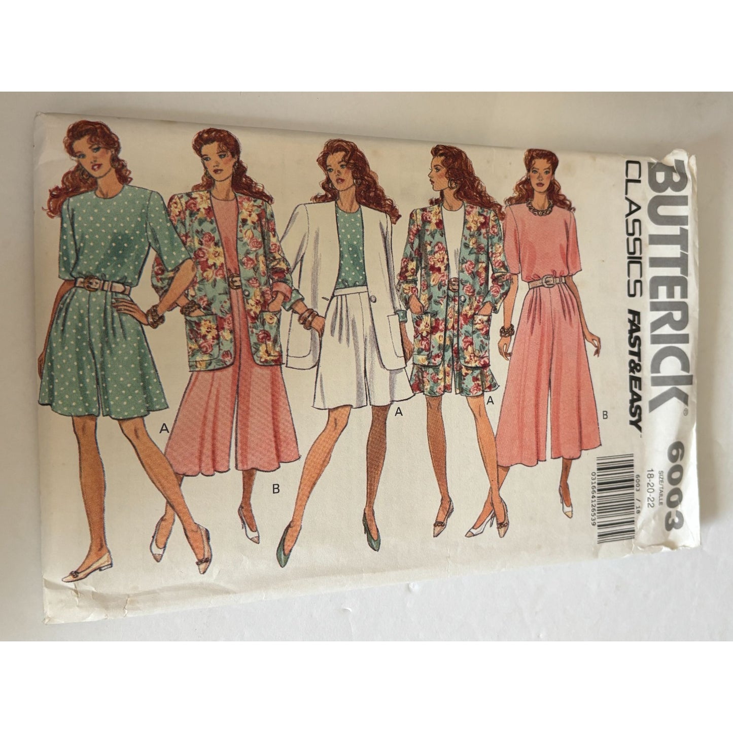 Butterick Sewing Pattern 6003 Jacket Top Split Skirt Easy Summer Uncut 18 20 22