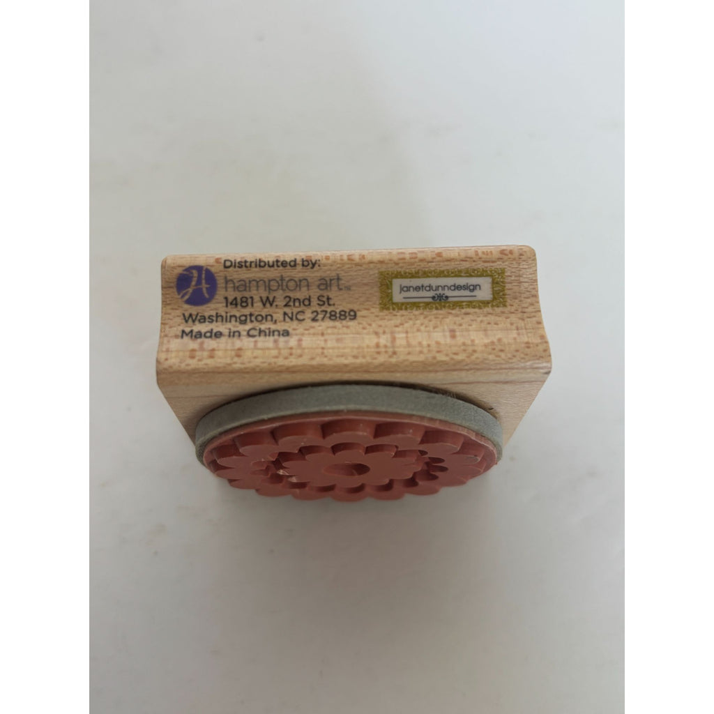 Hampton Art Wood Rubber Stamp Flower Power 60s Starburst Retro Bloom Card Making