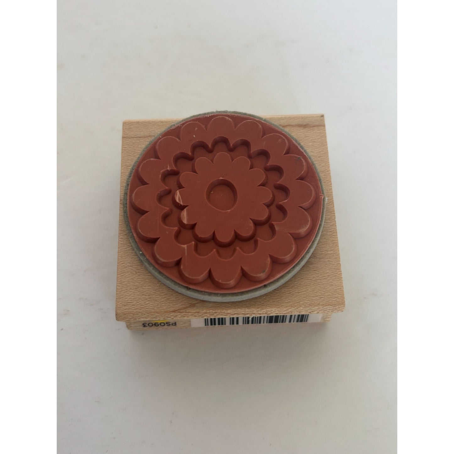 Hampton Art Wood Rubber Stamp Flower Power 60s Starburst Retro Bloom Card Making