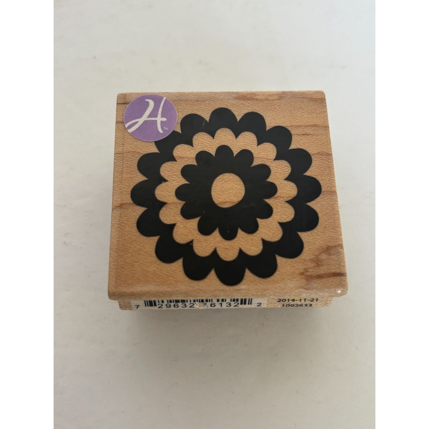Hampton Art Wood Rubber Stamp Flower Power 60s Starburst Retro Bloom Card Making