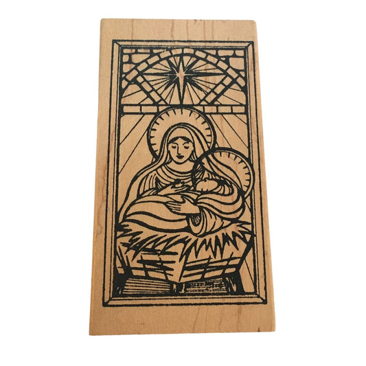 Northwoods Rubber Stamp Madonna and Child Mary Jesus Christmas Star Holiday