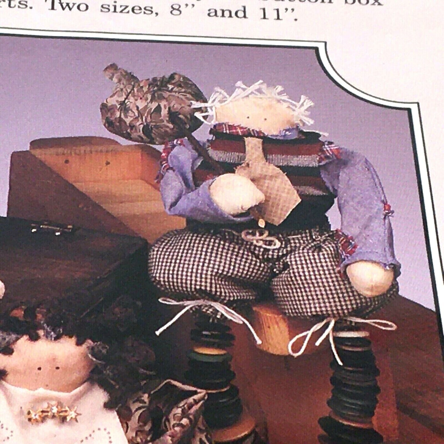 The Buckeye Tree Log o Button Leg Rag Doll Pattern Folk Art Upcycle Buttons 141