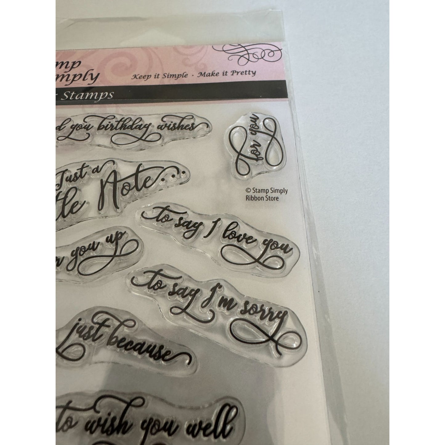 Stamp Simply Clear Stamps Set Floral Cluster Sentiments Spring Pansies Hello