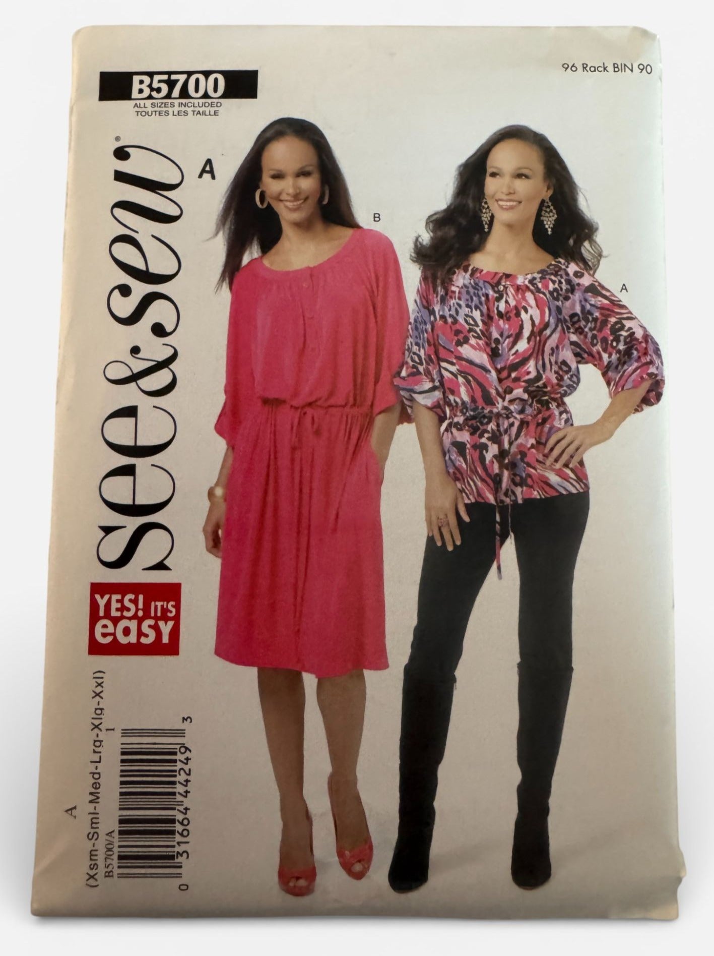 Butterick Sewing Pattern B5700 Easy Tunic Top Dress 4-26 Plus Size Boho Casual