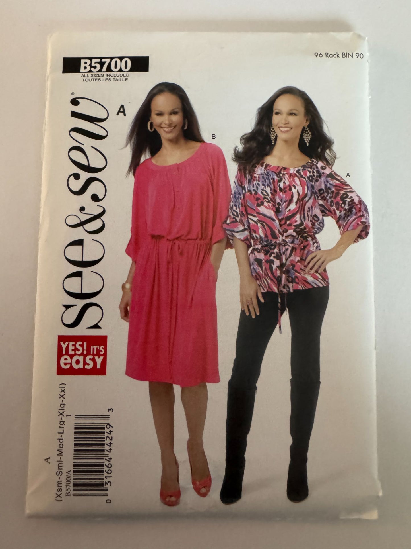 Butterick Sewing Pattern B5700 Easy Tunic Top Dress 4-26 Plus Size Boho Casual