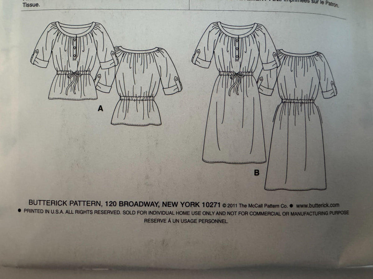 Butterick Sewing Pattern B5700 Easy Tunic Top Dress 4-26 Plus Size Boho Casual