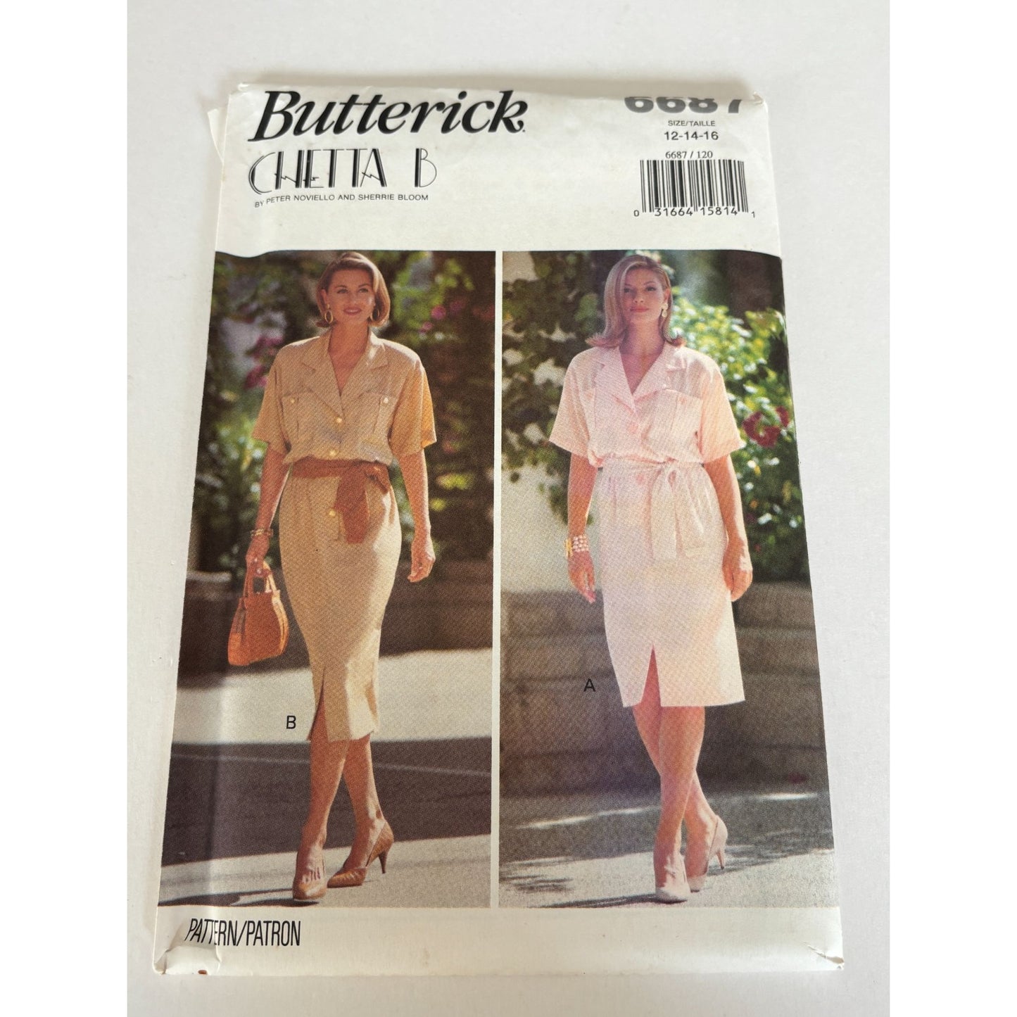 Butterick Sewing Pattern 6687 Blouson Dress Minimalist 90s Midi Dress 12-16 Uncut