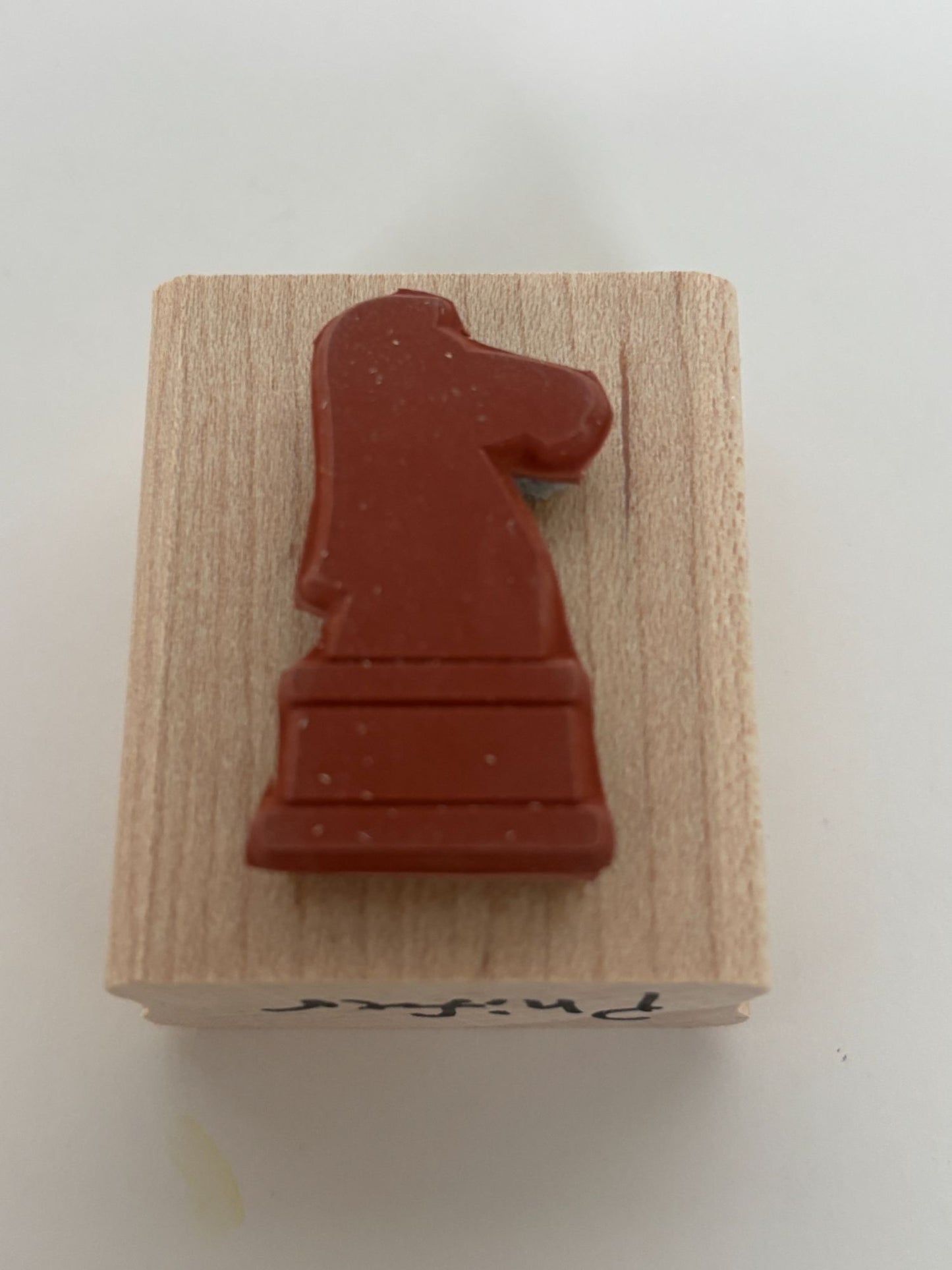 Stampin Up Wood Rubber Stamp Knight Chess Piece Game Night Invitation Silhouette