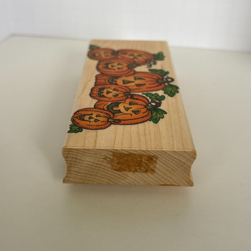 Hero Arts Rubber Stamp Silly Pumpkin Border Halloween Jack-O-Lantern Fall Card Making Wood Mounted