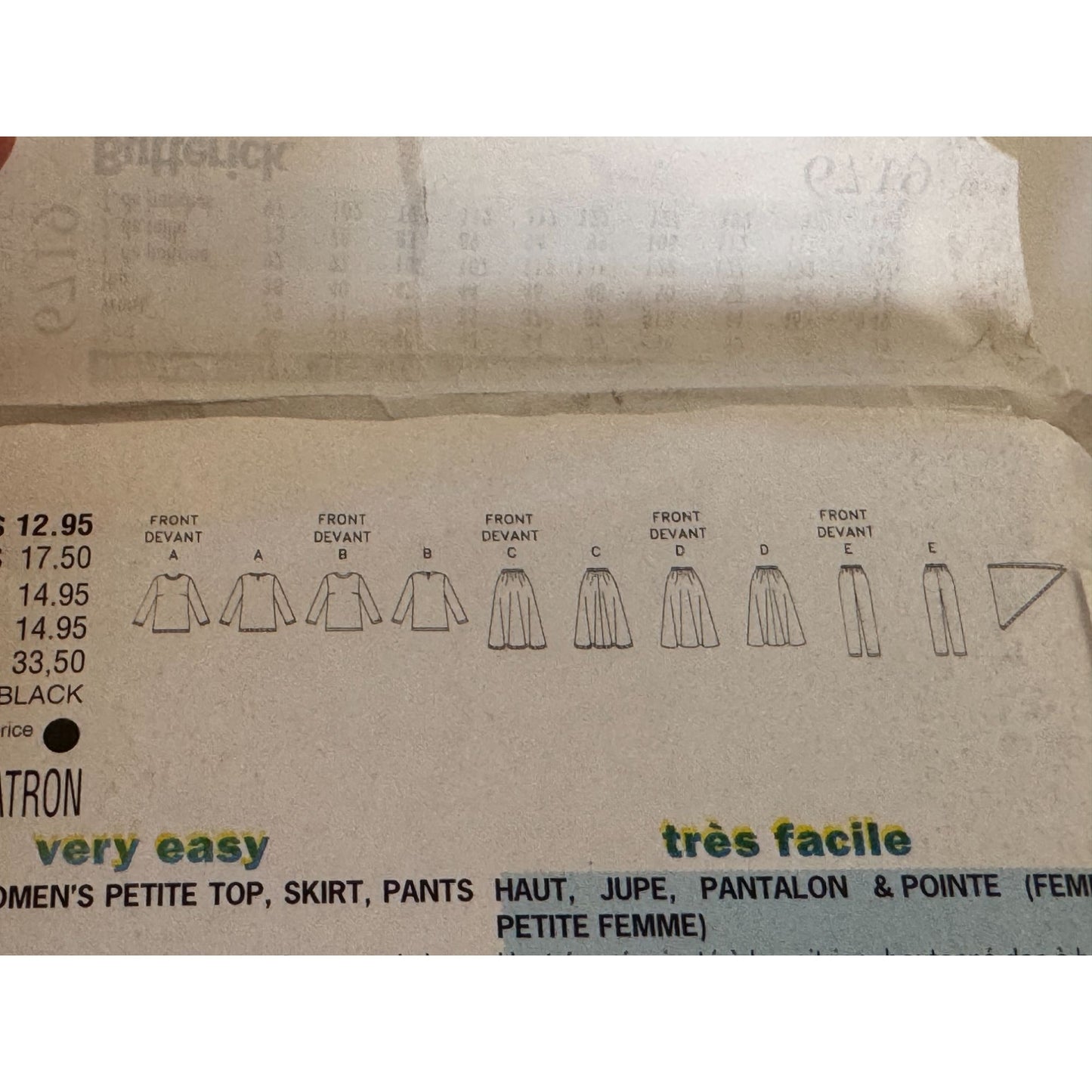 Butterick Sewing Pattern 6719 Womens Top Skirt Pants Wrap Outfit 16W 18W 20W Delta Burke
