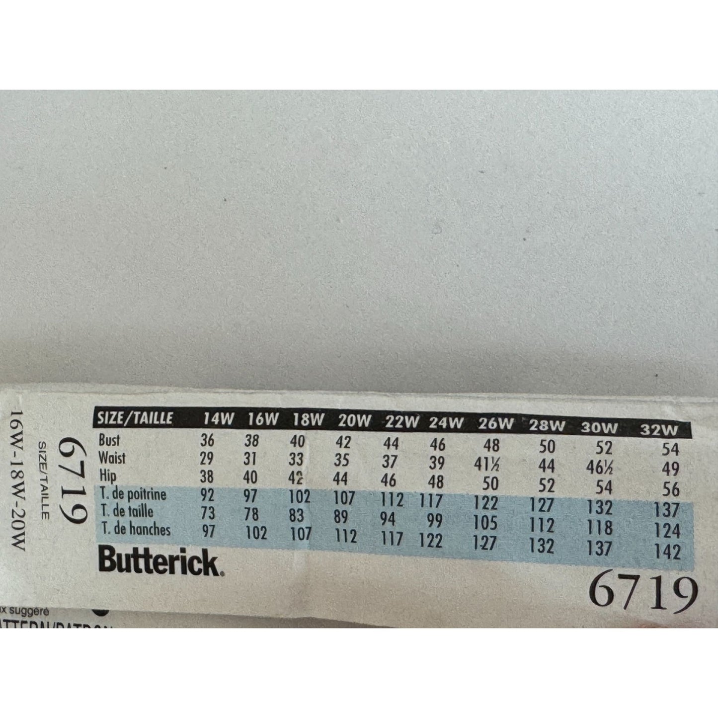 Butterick Sewing Pattern 6719 Womens Top Skirt Pants Wrap Outfit 16W 18W 20W Delta Burke