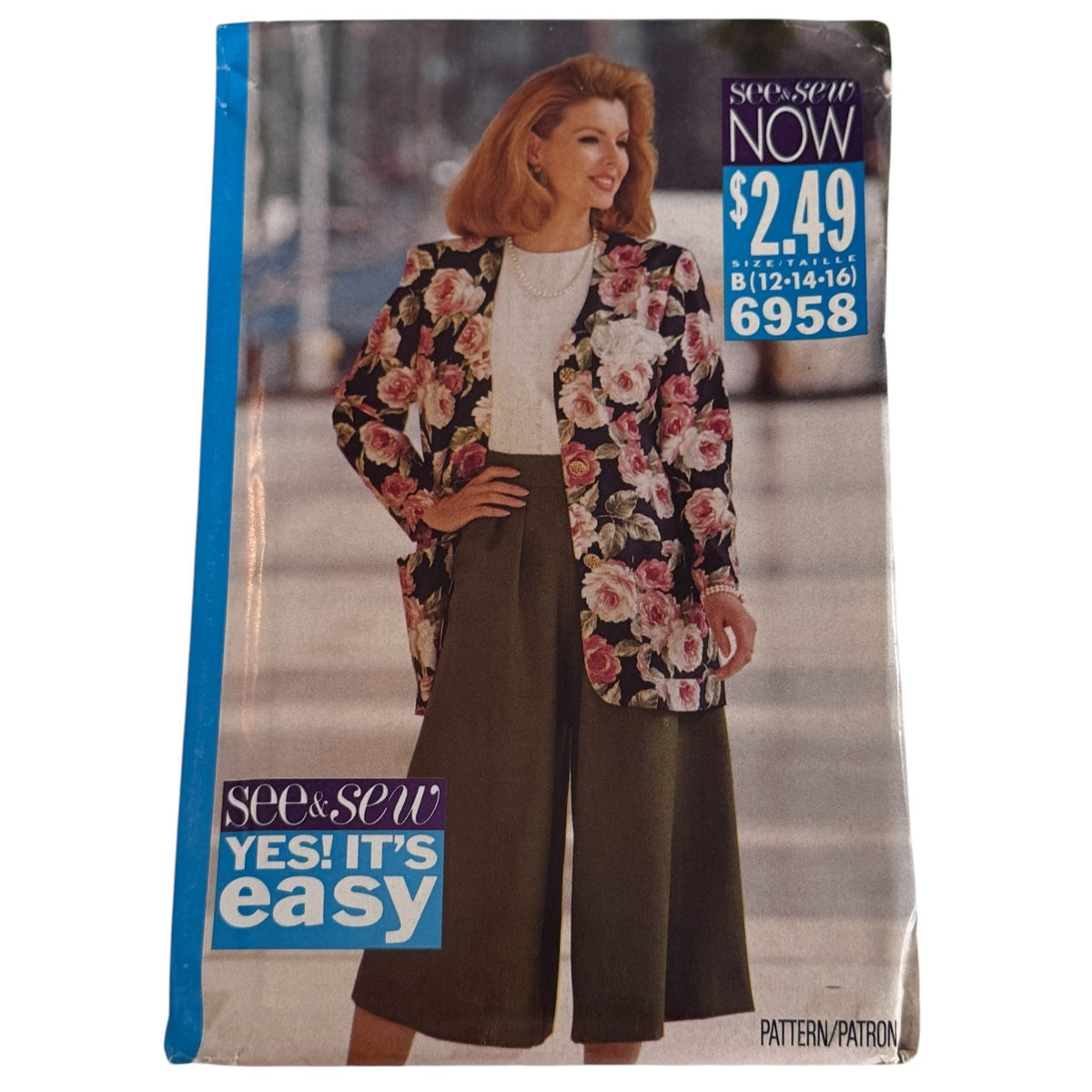 Butterick Sewing Pattern 6958 1990s Work Jacket Top Split Skirt 12 14 16 Uncut