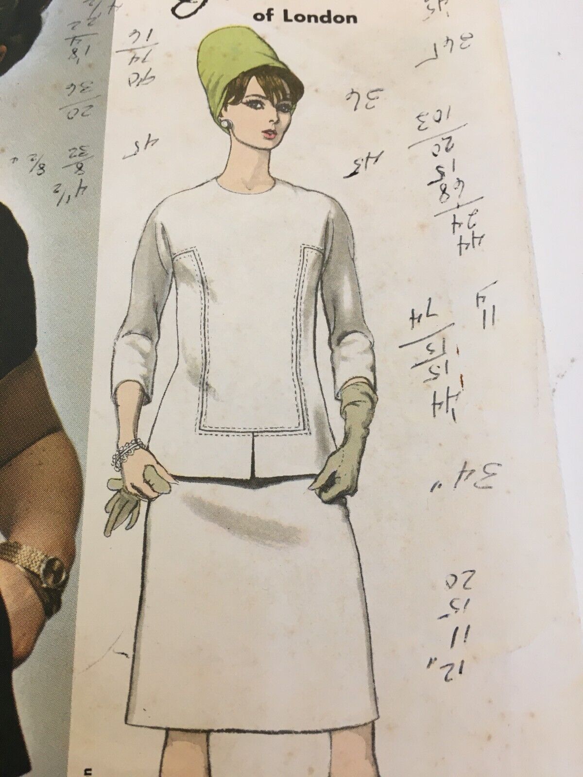 Vogue Couturier Design Sewing Pattern 1661 Jo Mattli Dress Suit Mod 60s Vintage 14 CC