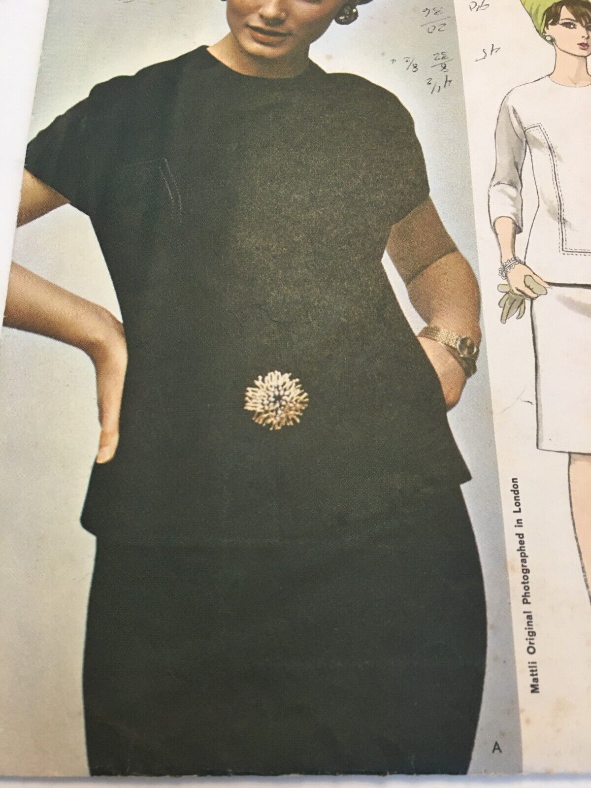 Vogue Couturier Design Sewing Pattern 1661 Jo Mattli Dress Suit Mod 60s Vintage 14 CC