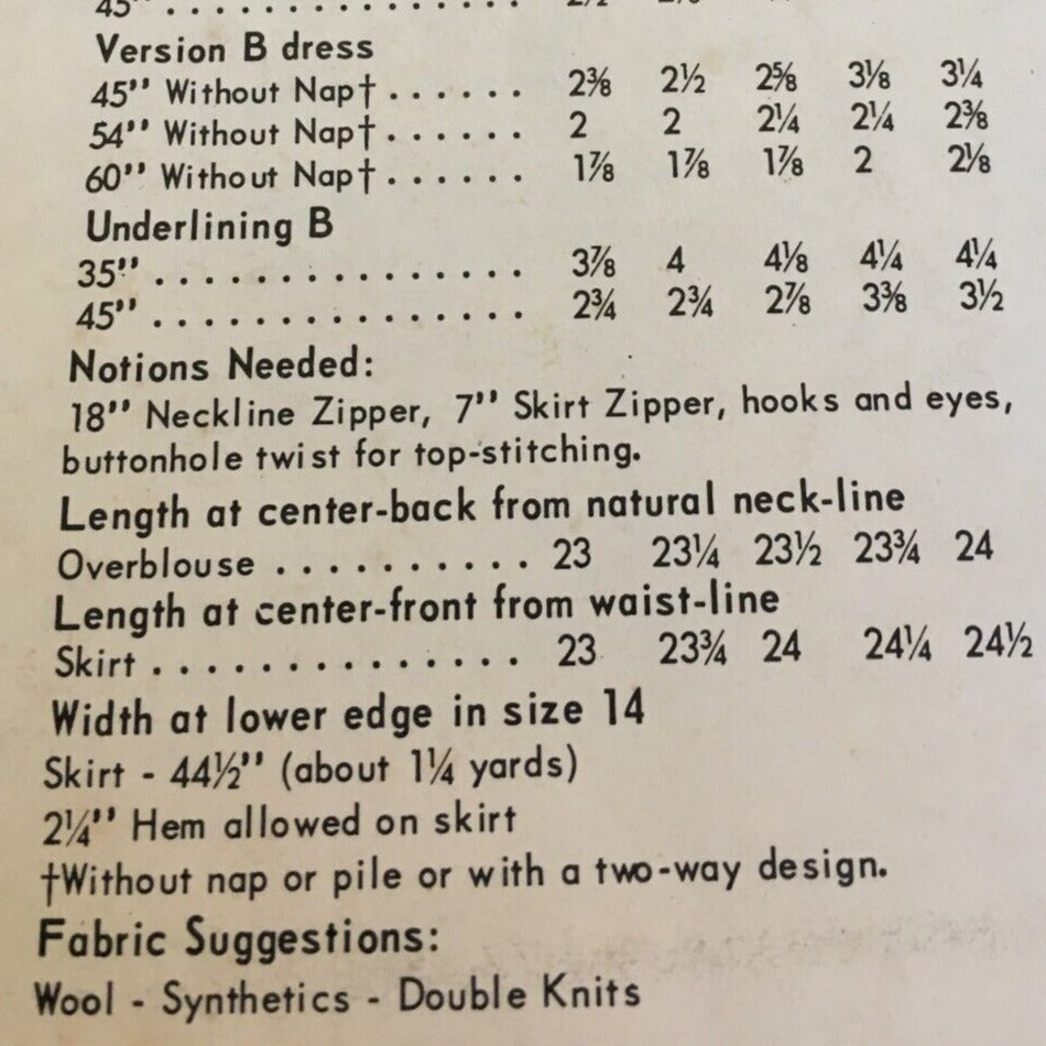 Vogue Couturier Design Sewing Pattern 1661 Jo Mattli Dress Suit Mod 60s Vintage 14 CC