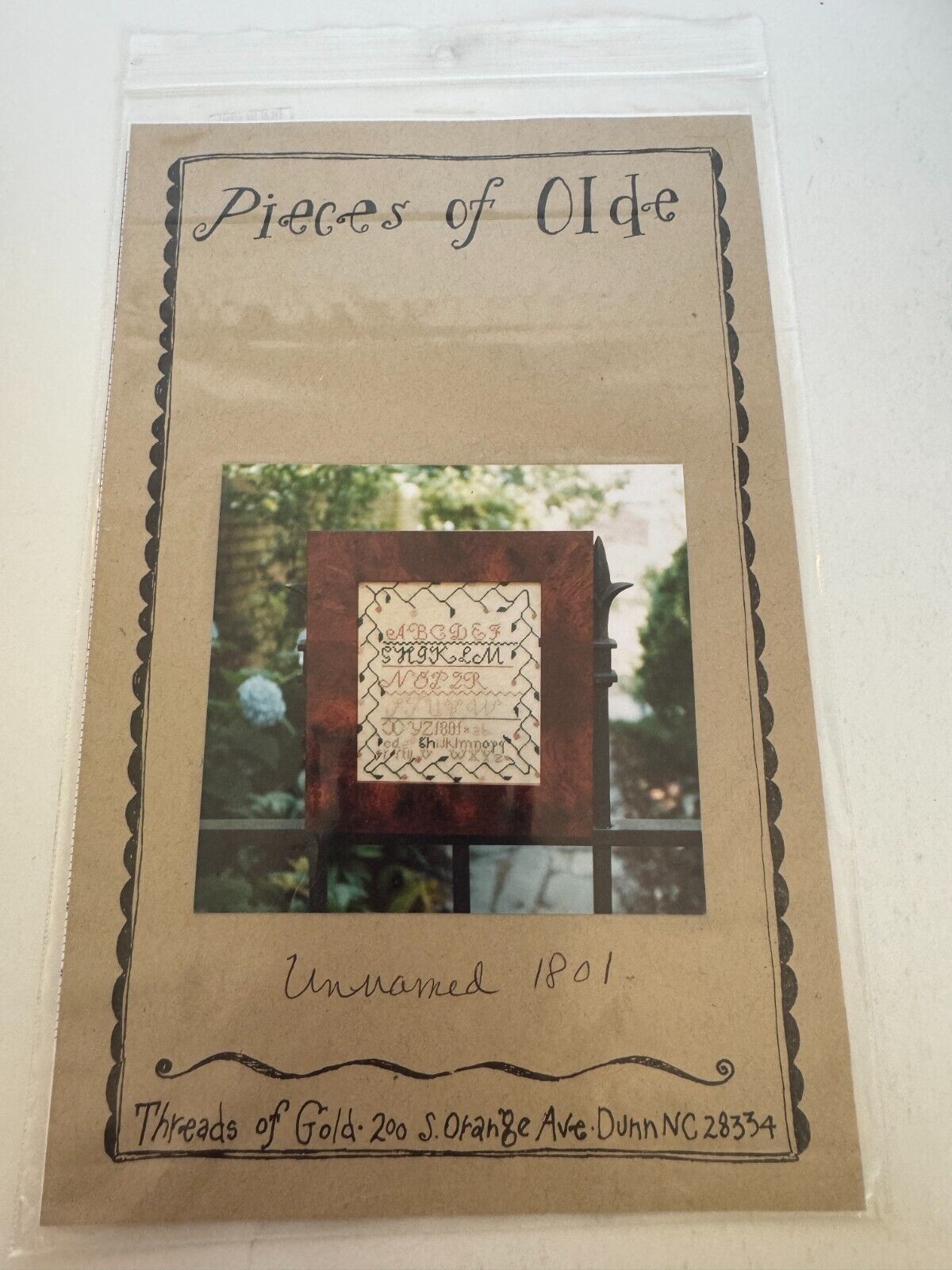 Pieces of Olde Cross Stitch Pattern Alphabet Sampler 1801 Historical Reproduction Folk Art Pennsylvania