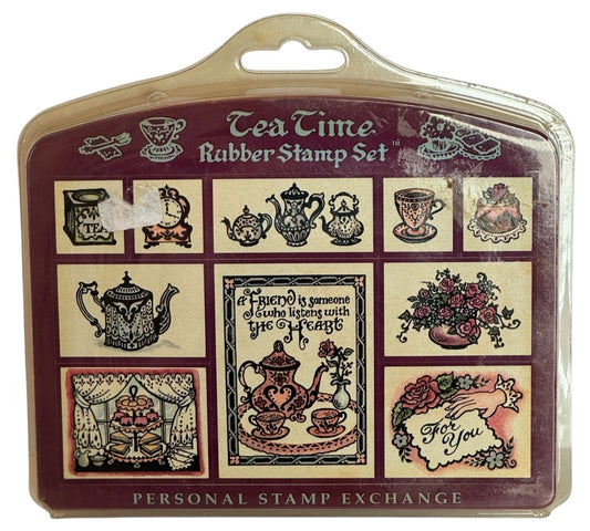 PSX Foam Rubber Stamp Set Tea Time Bridal Shower Party Invitation Card Making