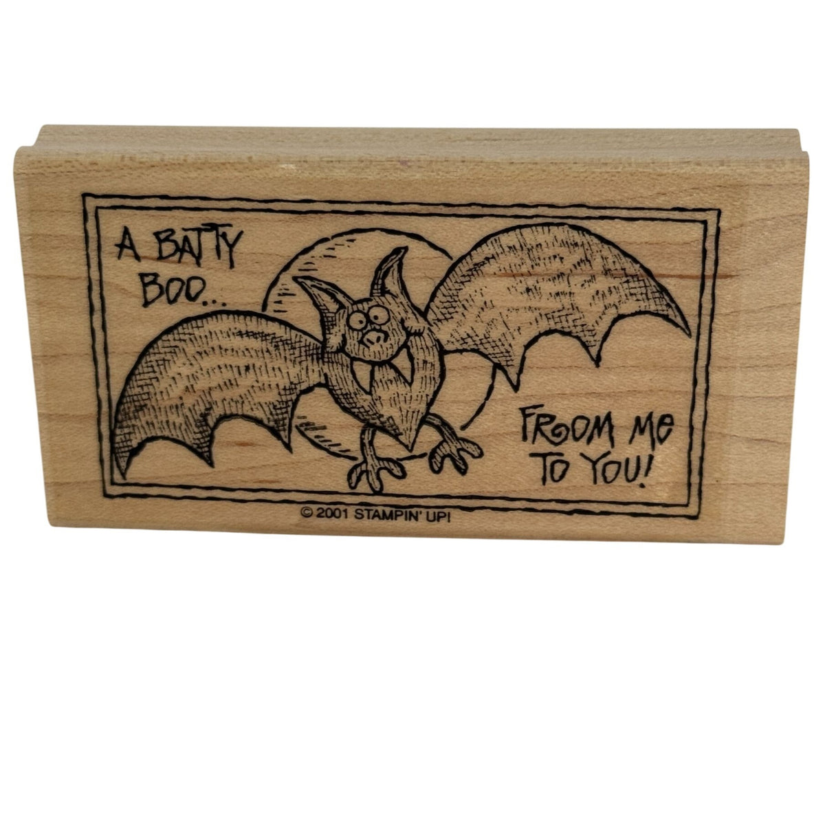 Stampin Up Rubber Stamp A Batty Boo Bat Halloween Greetings Card Making Words Sentiment