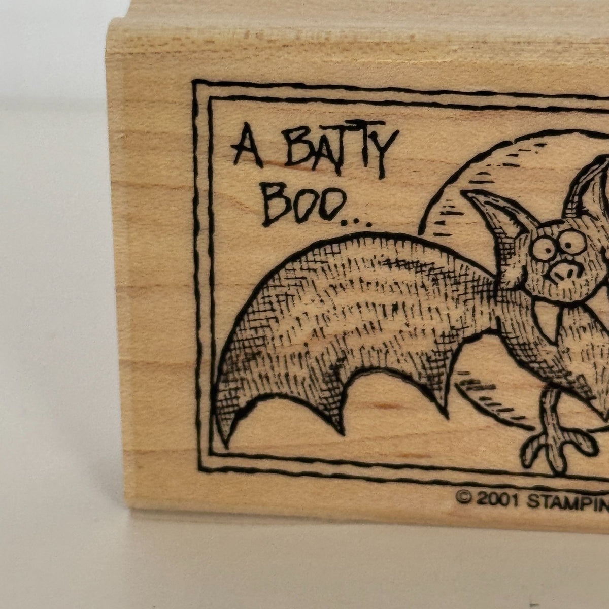 Stampin Up Rubber Stamp A Batty Boo Bat Halloween Greetings Card Making Words Sentiment