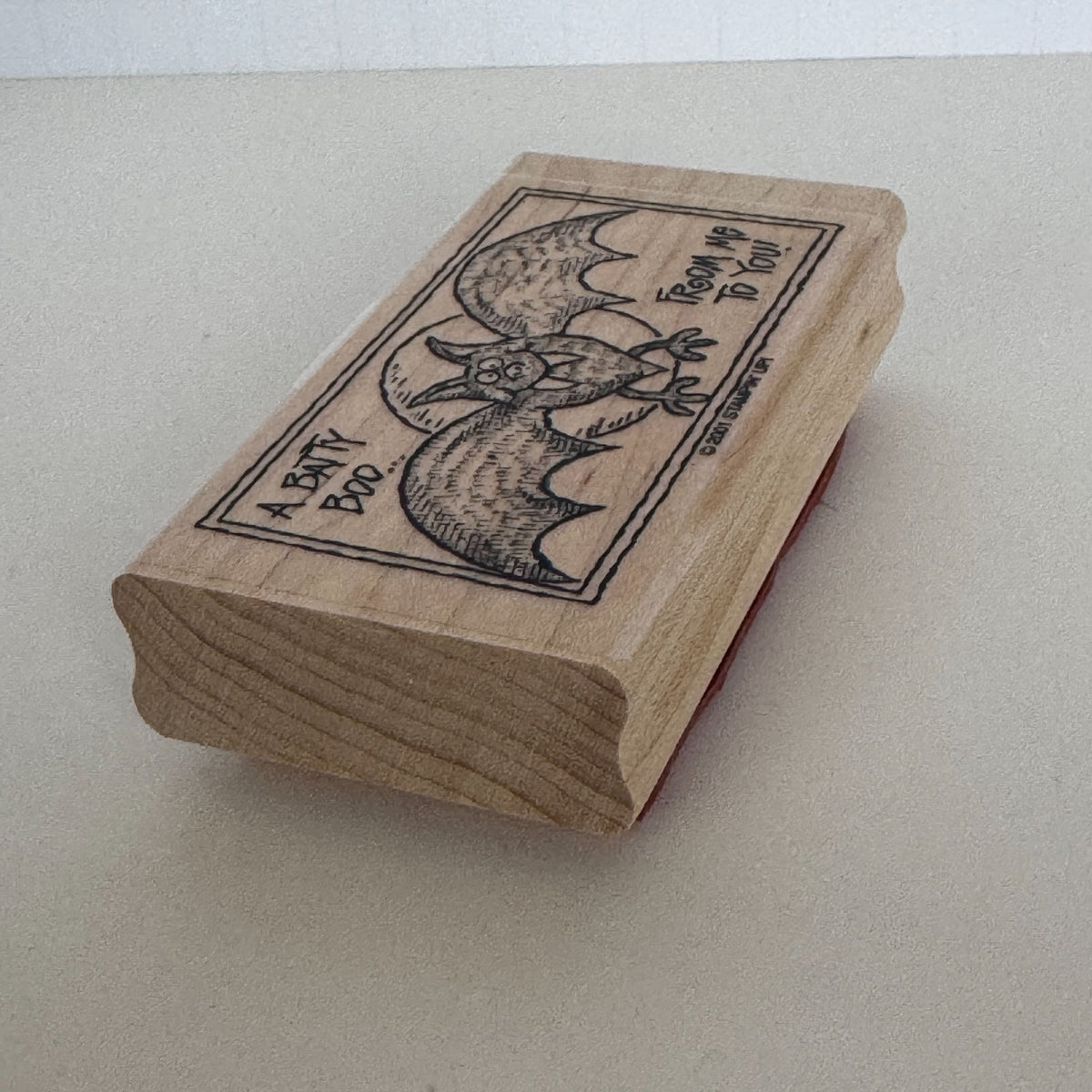 Stampin Up Rubber Stamp A Batty Boo Bat Halloween Greetings Card Making Words Sentiment