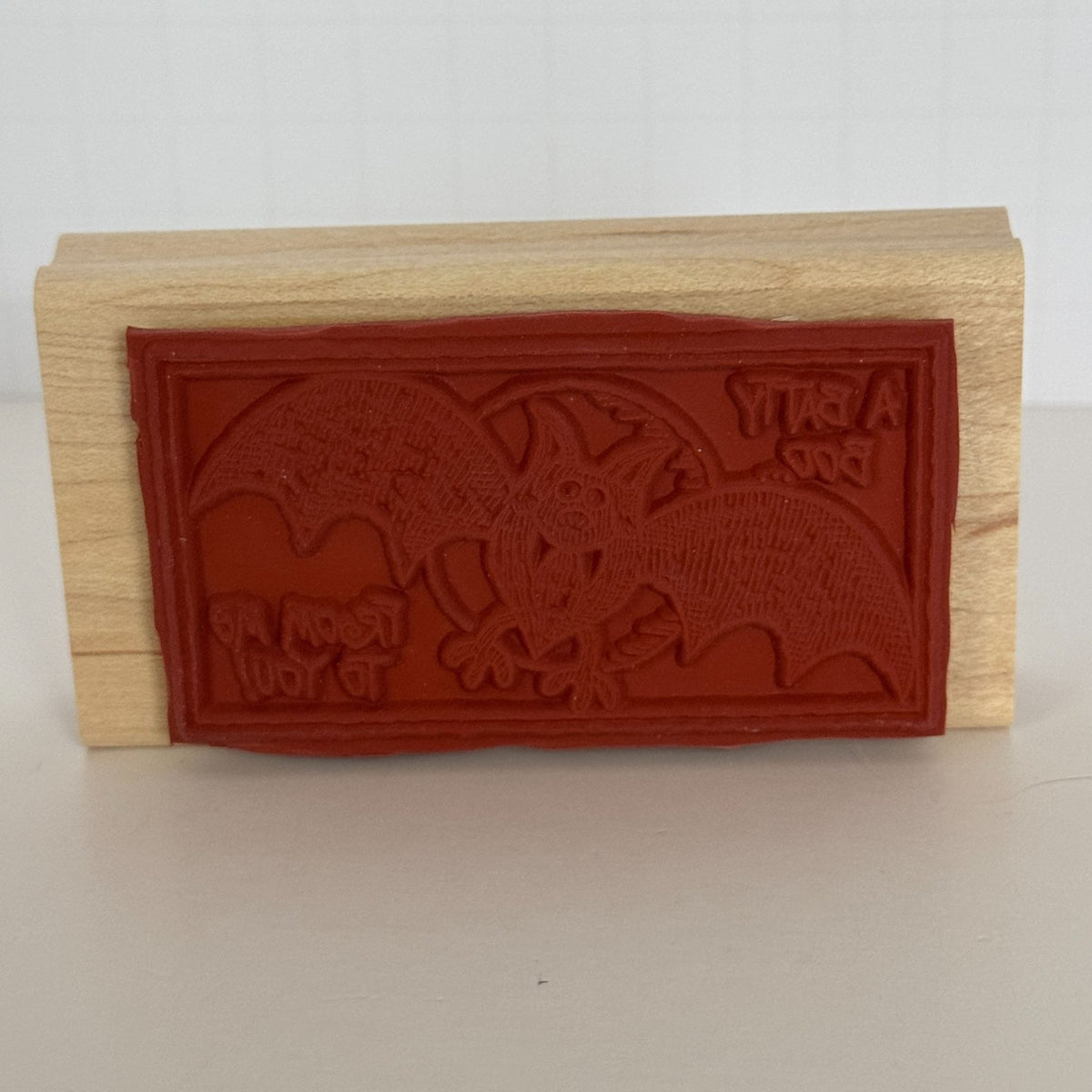 Stampin Up Rubber Stamp A Batty Boo Bat Halloween Greetings Card Making Words Sentiment