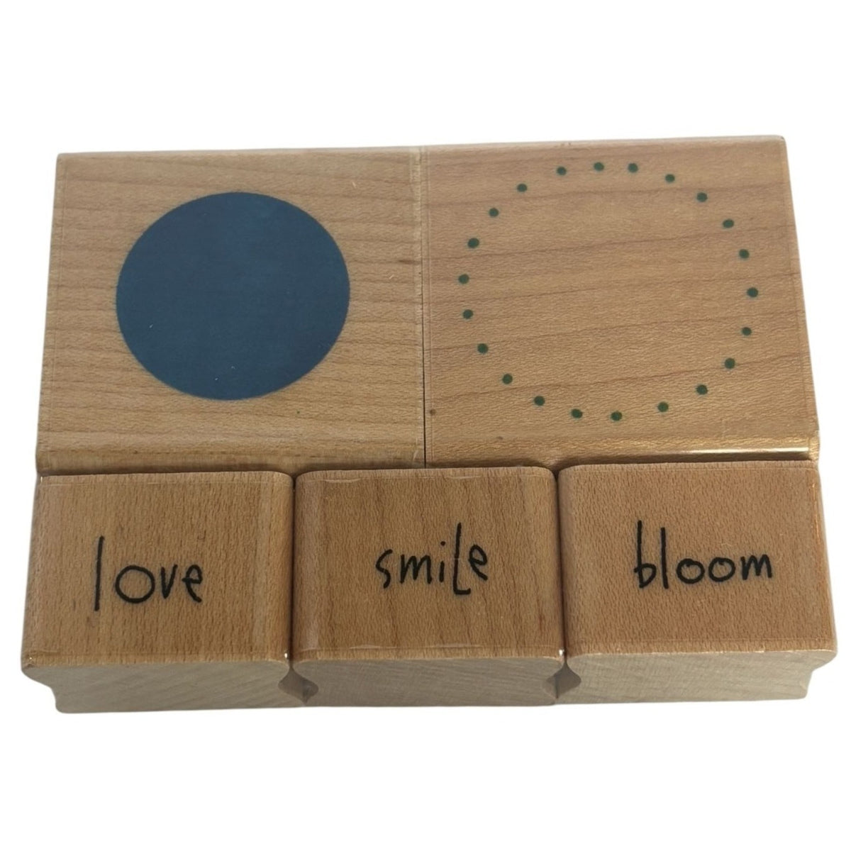 Inkadinkado Rubber Stamp Love Smile Bloom Polka Dot Circle Kathy Davis Set of 5