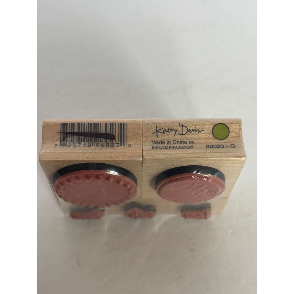 Inkadinkado Rubber Stamp Love Smile Bloom Polka Dot Circle Kathy Davis Set of 5