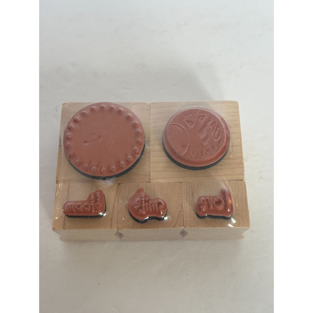 Inkadinkado Rubber Stamp Love Smile Bloom Polka Dot Circle Kathy Davis Set of 5