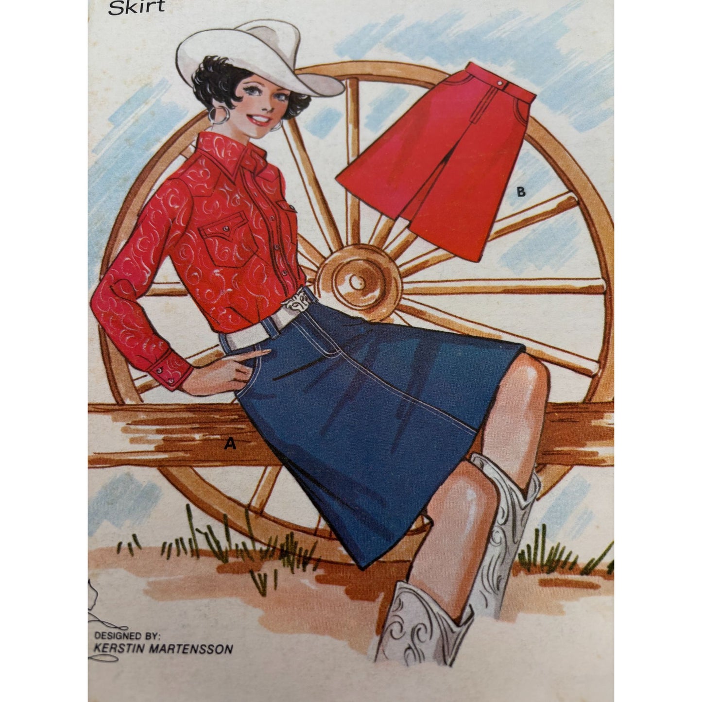 Kwik Sew Pattern 455 Ladies Western Skirt Sizes 8-10-12 Pockets Vintage Uncut