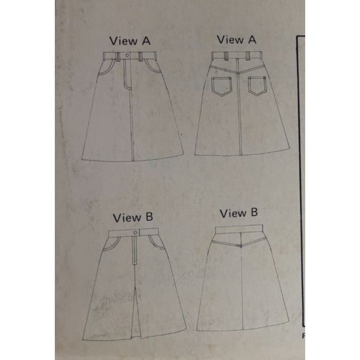 Kwik Sew Pattern 455 Ladies Western Skirt Sizes 8-10-12 Pockets Vintage Uncut