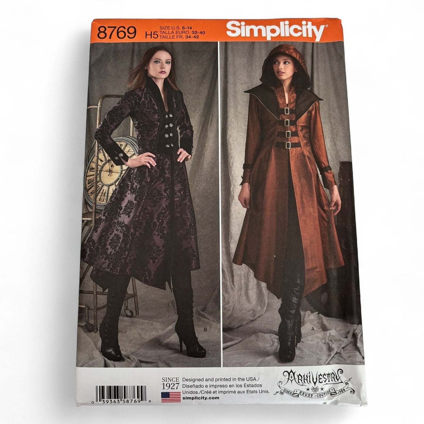 Simplicity Sewing Pattern 8769 Steampunk Costume Coat Arkivestry Gothic 6-14 Uncut Halloween