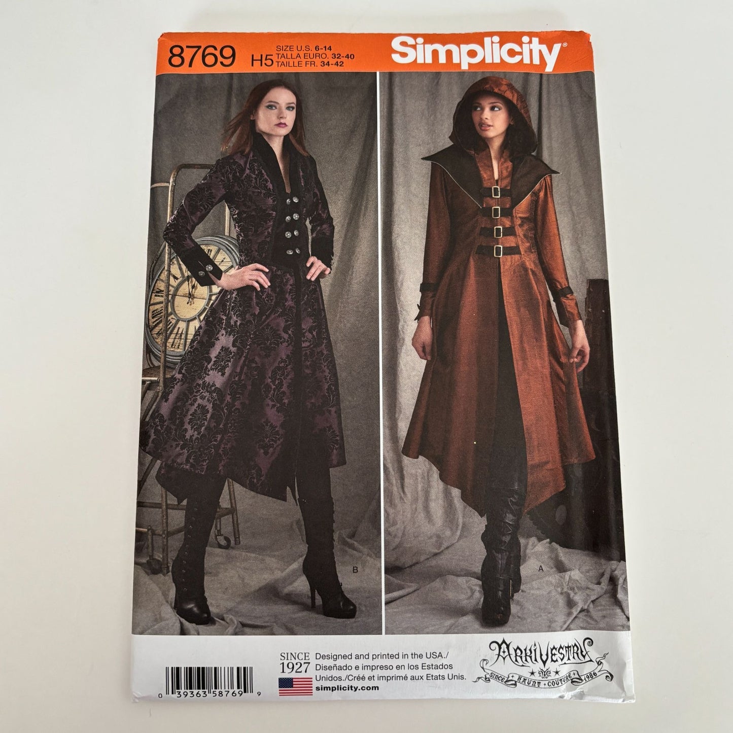 Simplicity Sewing Pattern 8769 Steampunk Costume Coat Arkivestry Gothic 6-14 Uncut Halloween
