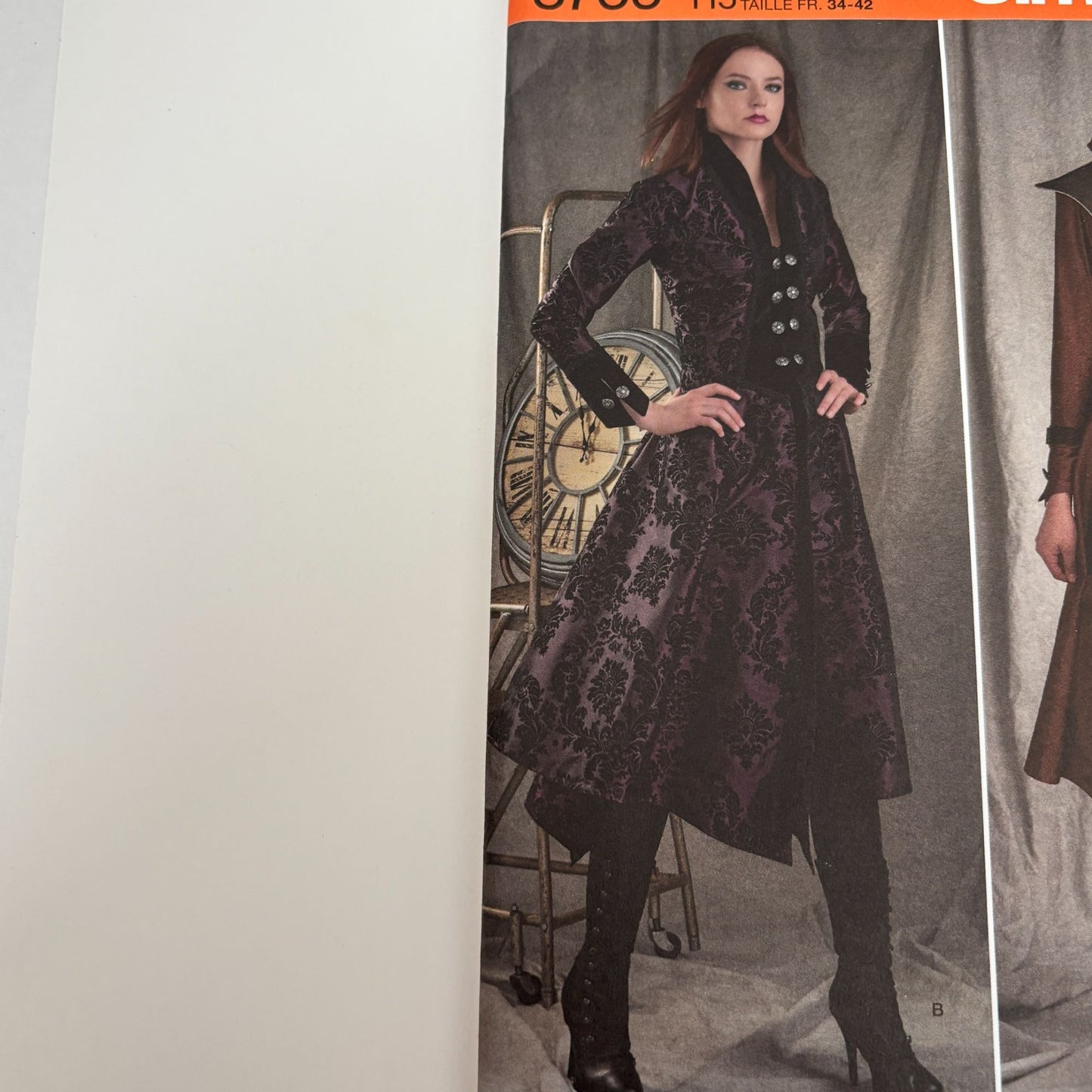 Simplicity Sewing Pattern 8769 Steampunk Costume Coat Arkivestry Gothic 6-14 Uncut Halloween