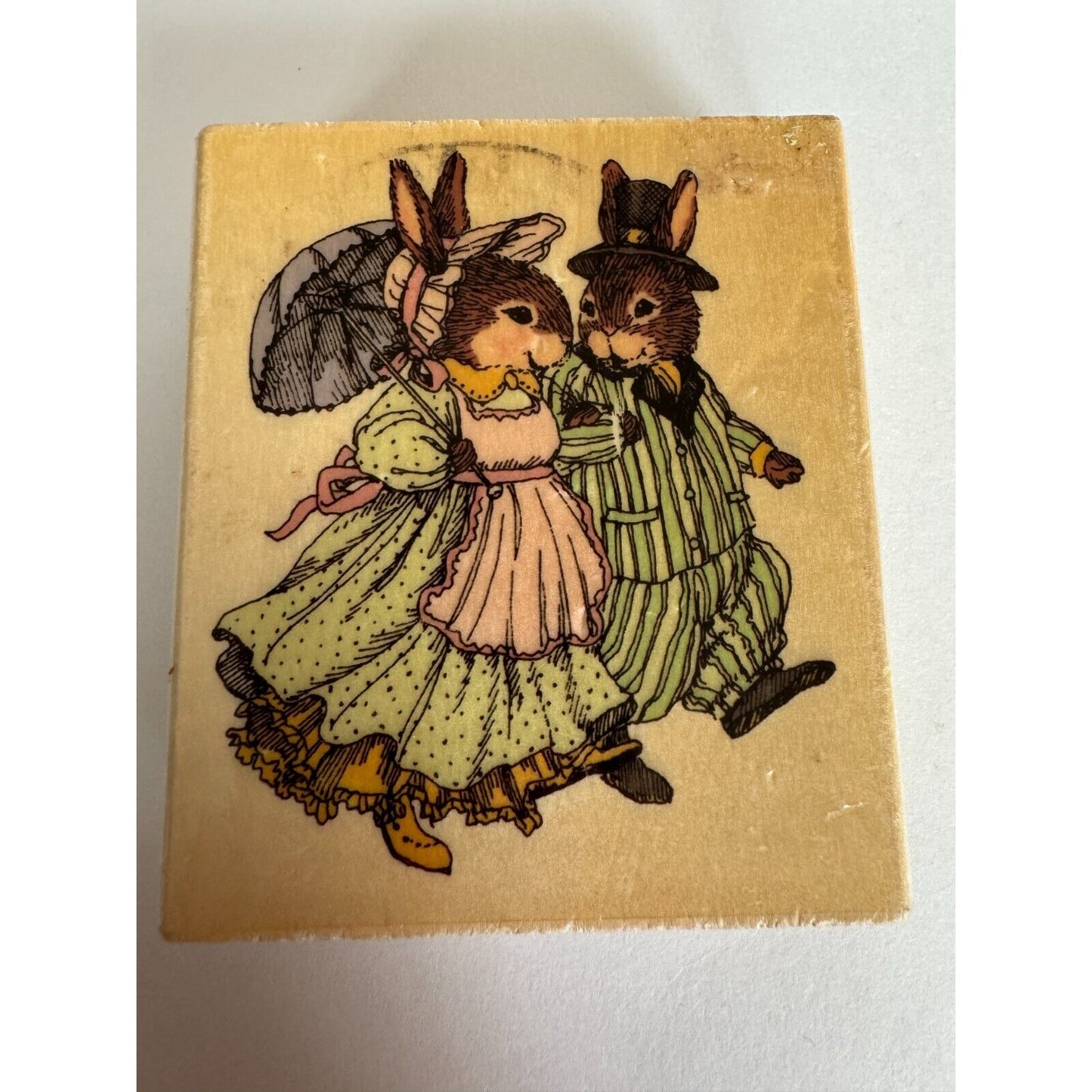 Holly Pond Hill Rubber Stamp Leon and Elizabeth Stubblefield Rabbit Couple Love
