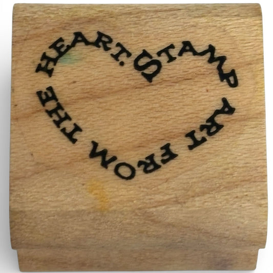 Stampin Up Rubber Stamp Art From The Heart Cardmaking Gift Tag Wood Mounted