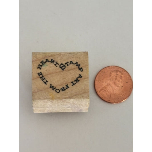 Stampin Up Rubber Stamp Art From The Heart Cardmaking Gift Tag Wood Mounted