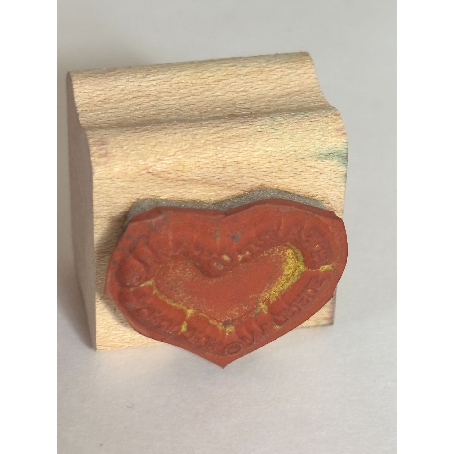 Stampin Up Rubber Stamp Art From The Heart Cardmaking Gift Tag Wood Mounted