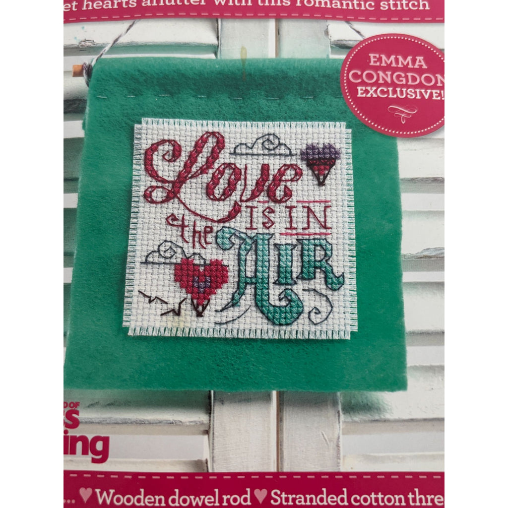 The World of Cross Stitching Cross Stitch Kit Felt Hanging Love is in the Air
