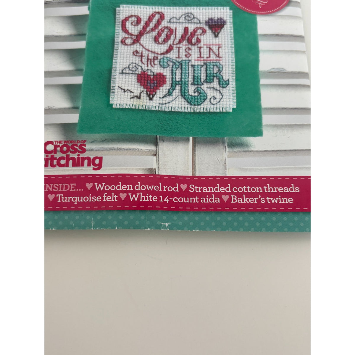 The World of Cross Stitching Cross Stitch Kit Felt Hanging Love is in the Air