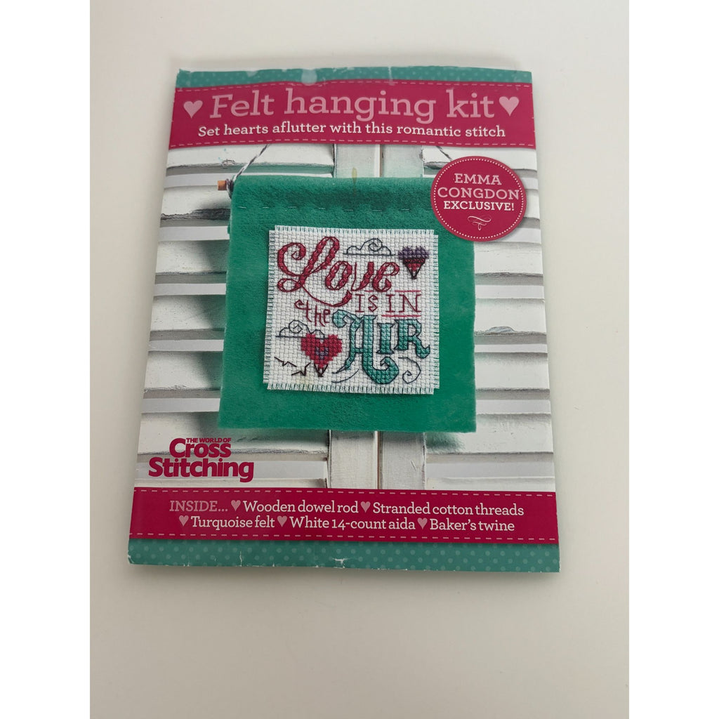 The World of Cross Stitching Cross Stitch Kit Felt Hanging Love is in the Air