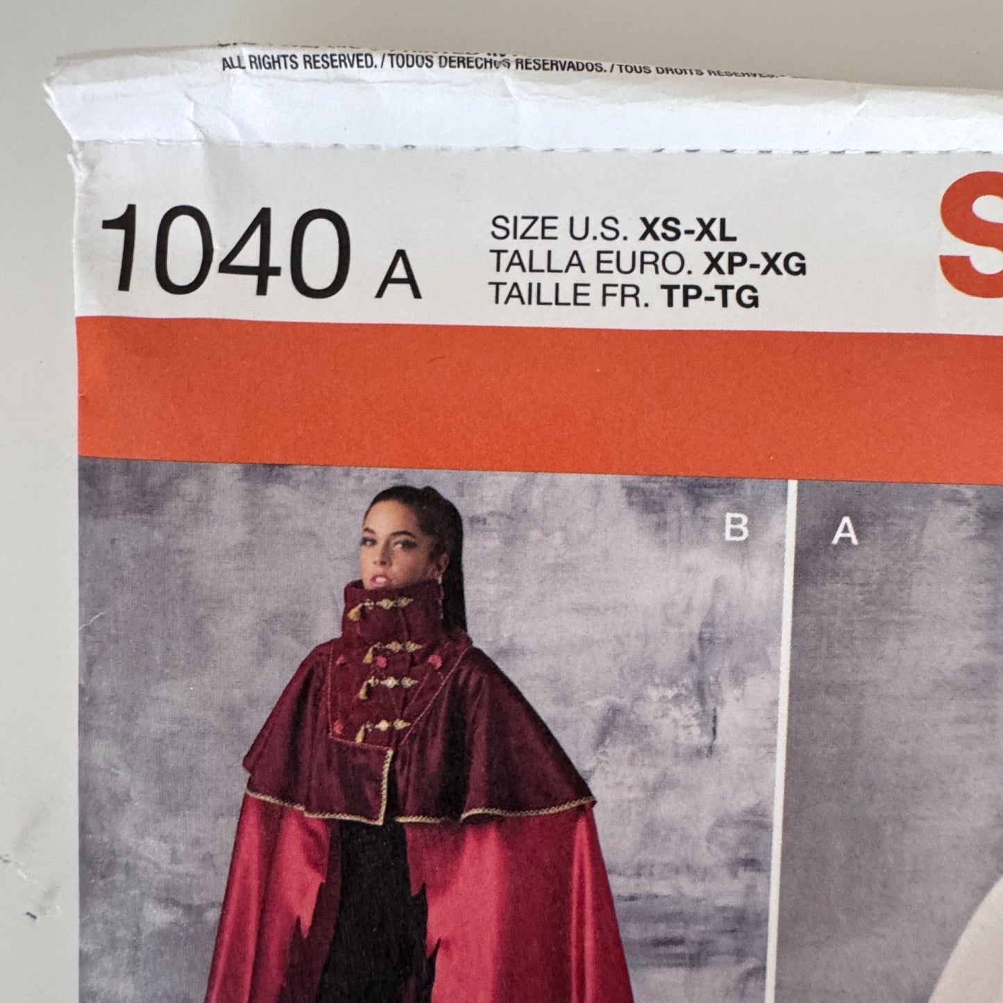 Simplicity Sewing Pattern 1040A Costume Cape Medieval Cosplay LARP Steampunk Uncut XS-XL